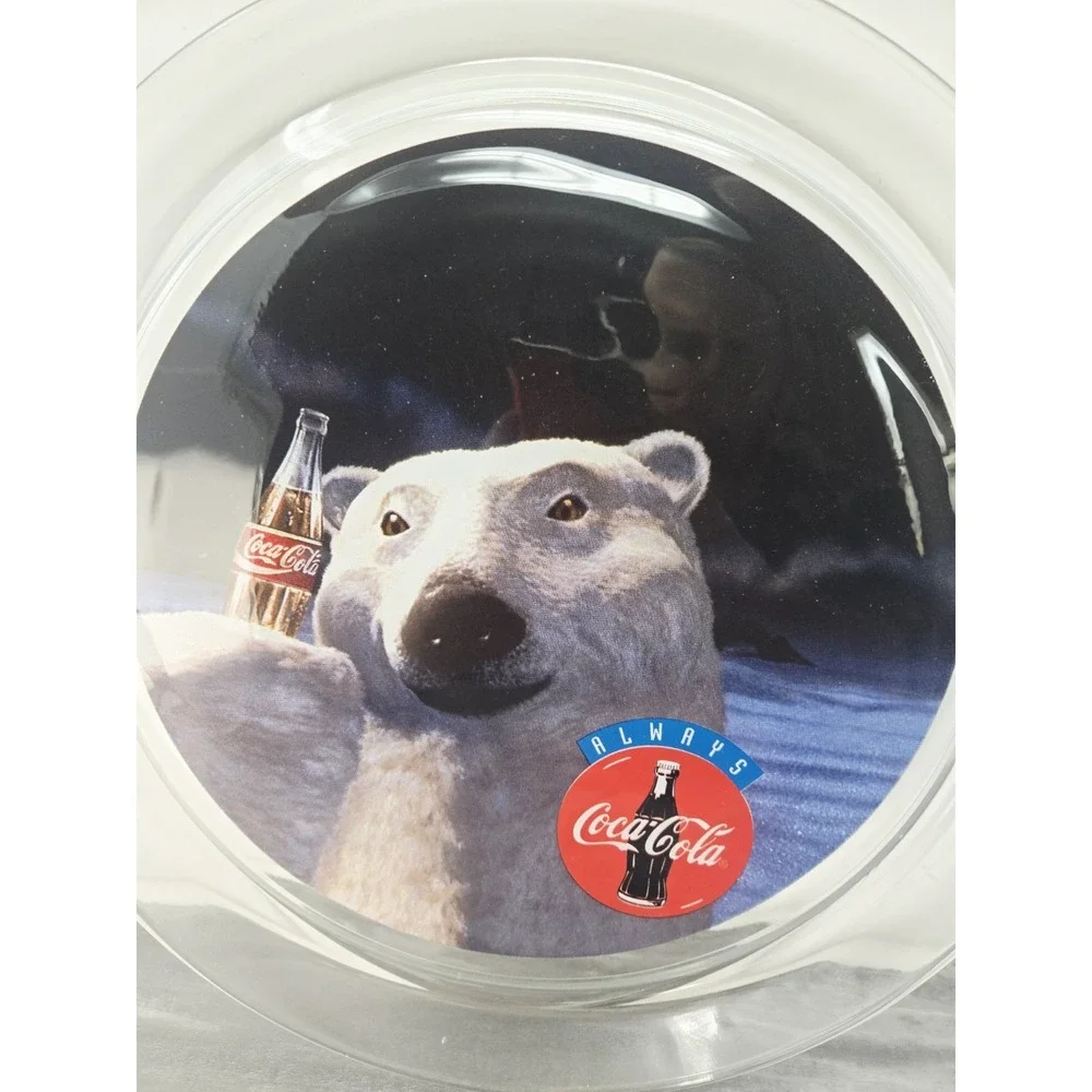 Vintage Coca-Cola Glass Platter 1996‎ Polar Bear Christmas Cookie Plate 13